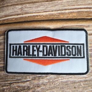 Harley Davidson Motorcycles Biker 90'S White Embroidered Iron on Patch